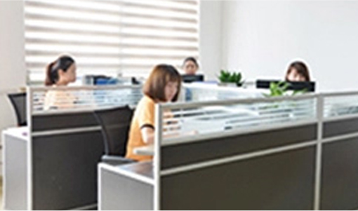 Office workspace of a door lock company, dealing with locks, handles, cylinders, bodies