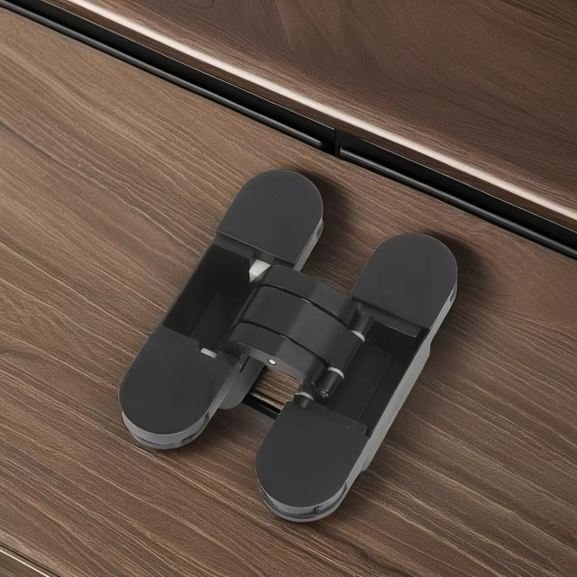 Factory Direct 115mm Black Zinc Alloy 3d Adjustable Concealed Door Hinge for Wooden Door