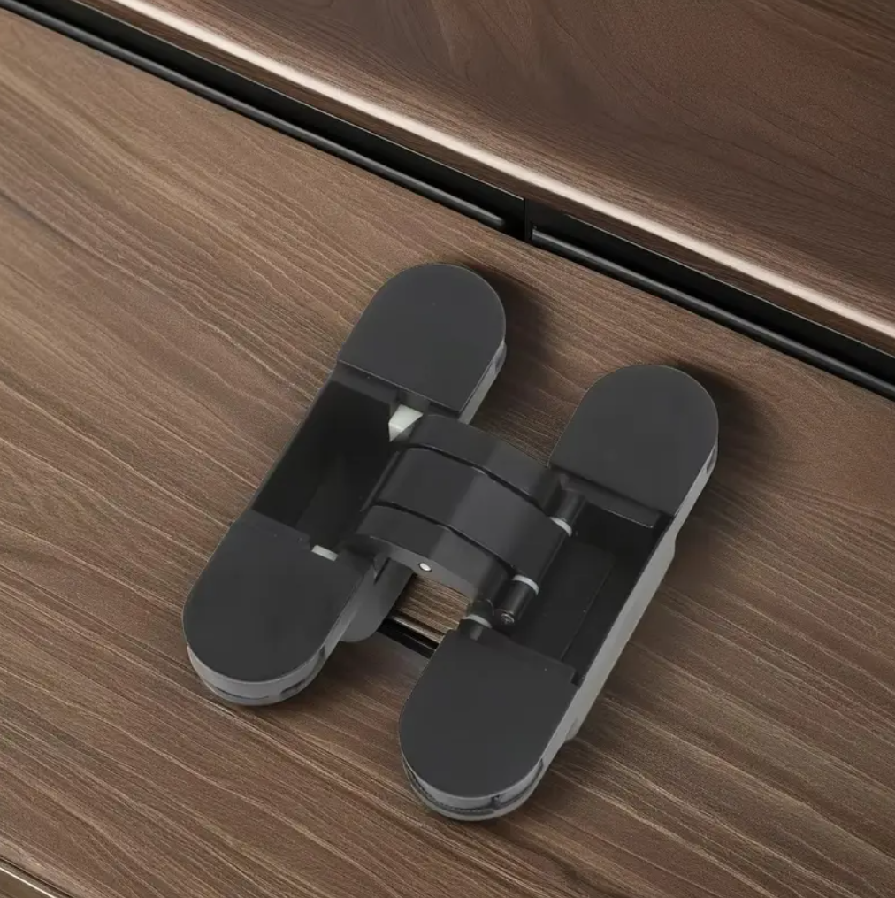 Factory Direct 115mm Black Zinc Alloy 3d Adjustable Concealed Door Hinge for Wooden Door